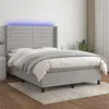Image de vidaXL Boxspring met matras en LED stof lichtgrijs 140x190 cm3138389