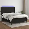 Image de vidaXL Boxspring met matras en LED stof zwart 140x190 cm3138391