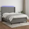 Image de vidaXL Boxspring met matras en LED stof donkergrijs 140x200 cm3138398