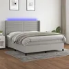 Image de vidaXL Boxspring met matras en LED stof lichtgrijs 180x200 cm3138413