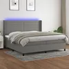 Image de vidaXL Boxspring met matras en LED stof donkergrijs 200x200 cm3138422
