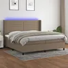 Image de vidaXL Boxspring met matras en LED stof taupe 200x200 cm3138425