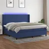 Image de vidaXL Boxspring met matras en LED stof blauw 200x200 cm3138427
