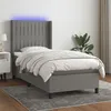 Image de vidaXL Boxspring met matras en LED stof donkergrijs 80x200 cm3138430