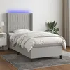 Image de vidaXL Boxspring met matras en LED stof lichtgrijs 90x190 cm3138437