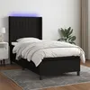 Image de vidaXL Boxspring met matras en LED stof zwart 90x190 cm3138439