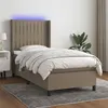 Image de vidaXL Boxspring met matras en LED stof taupe 90x190 cm3138441
