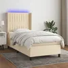 Image de vidaXL Boxspring met matras en LED stof cràmekleurig 90x190 cm3138442