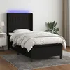 Image de vidaXL Boxspring met matras en LED stof zwart 90x200 cm3138447