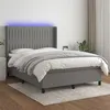 Image de vidaXL Boxspring met matras en LED stof donkergrijs 140x190 cm3138470