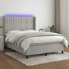 Image de vidaXL Boxspring met matras en LED stof lichtgrijs 140x200 cm3138477
