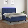 Image de vidaXL Boxspring met matras en LED stof blauw 160x200 cm3138491