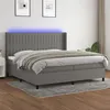 Image de vidaXL Boxspring met matras en LED stof donkergrijs 200x200 cm3138502