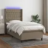 Image de vidaXL Boxspring met matras en LED stof taupe 80x200 cm3138513