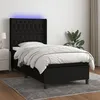 Image de vidaXL Boxspring met matras en LED stof zwart 90x190 cm3138519