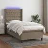 Image de vidaXL Boxspring met matras en LED stof taupe 80x200 cm3138529