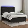 Image de vidaXL Boxspring met matras en LED stof zwart 140x200 cm3138559
