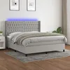 Image de vidaXL Boxspring met matras en LED stof lichtgrijs 160x200 cm3138565
