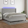 Image de vidaXL Boxspring met matras en LED stof lichtgrijs 180x200 cm3138573