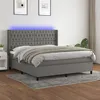 Image de vidaXL Boxspring met matras en LED stof donkergrijs 180x200 cm3138574