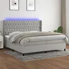 Image de vidaXL Boxspring met matras en LED stof lichtgrijs 200x200 cm3138581