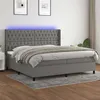 Image de vidaXL Boxspring met matras en LED stof donkergrijs 200x200 cm3138582