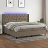 Image de vidaXL Boxspring met matras en LED stof taupe 200x200 cm3138585