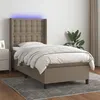 Image de vidaXL Boxspring met matras en LED stof taupe 80x200 cm3138609
