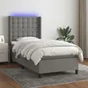 Image de vidaXL Boxspring met matras en LED stof donkergrijs 100x200 cm3138614