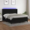 Image de vidaXL Boxspring met matras en LED stof zwart 180x200 cm3138655