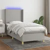 Image de vidaXL Boxspring met matras en LED stof lichtgrijs 100x200 cm3138693