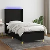 Image de vidaXL Boxspring met matras en LED stof zwart 100x200 cm3138695