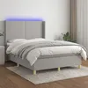 Image de vidaXL Boxspring met matras en LED stof lichtgrijs 140x190 cm3138709