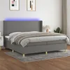 Image de vidaXL Boxspring met matras en LED stof donkergrijs 200x200 cm3138742