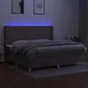 Image de vidaXL Boxspring met matras en LED stof taupe 200x200 cm3138745