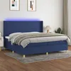 Image de vidaXL Boxspring met matras en LED stof blauw 200x200 cm3138747