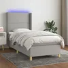 Image de vidaXL Boxspring met matras en LED stof lichtgrijs 90x190 cm3138757