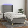 Image de vidaXL Boxspring met matras en LED stof donkergrijs 100x200 cm3138774