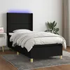 Image de vidaXL Boxspring met matras en LED stof zwart 100x200 cm3138775