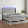 Image de vidaXL Boxspring met matras en LED stof lichtgrijs 180x200 cm3138813