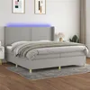 Image de vidaXL Boxspring met matras en LED stof lichtgrijs 200x200 cm3138821
