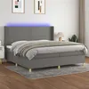 Image de vidaXL Boxspring met matras en LED stof donkergrijs 200x200 cm3138822