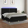 Image de vidaXL Boxspring met matras en LED stof zwart 200x200 cm3138823