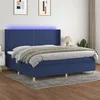 Image de vidaXL Boxspring met matras en LED stof blauw 200x200 cm3138827