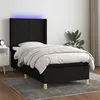 Image de vidaXL Boxspring met matras en LED stof zwart 90x190 cm3138839