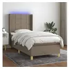 Image de Sommier tapissier avec matelas et LED Taupe 90x200 cm Tissu