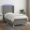 Image de vidaXL Boxspring met matras en LED stof donkergrijs 100x200 cm3138854