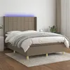 Image de vidaXL Boxspring met matras en LED stof taupe 140x190 cm3138873