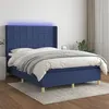 Image de vidaXL Boxspring met matras en LED stof blauw 140x200 cm3138883