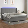 Image de vidaXL Boxspring met matras en LED stof donkergrijs 200x200 cm3138902